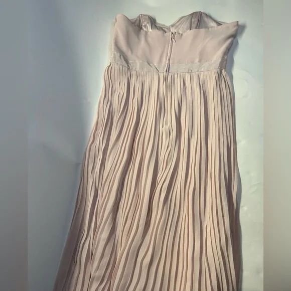 H&M Light Pink Strapless Pleated Maxi Dress NWT Size 10 - Picture 5 of 10